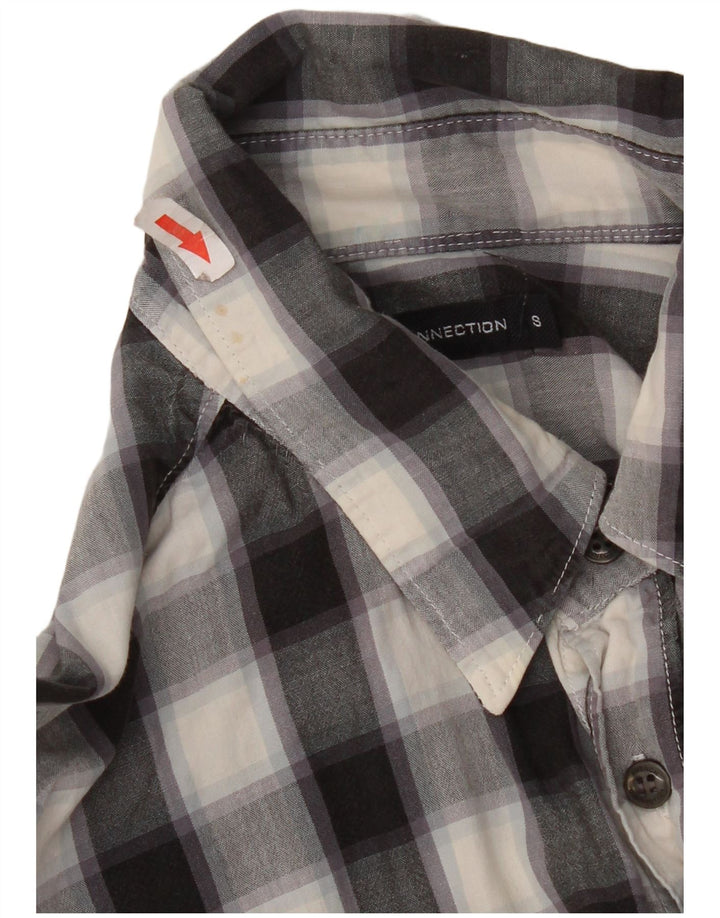 French Connection Chemise Homme Petit Carreau Noir Coton