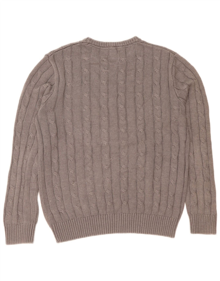 Crew Clothing Pull col bateau homme gris moyen coton