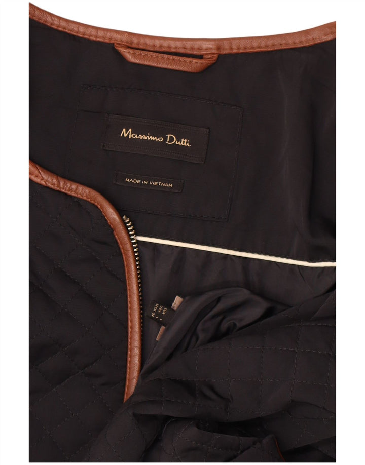Massimo Dutti Veste matelassée militaire pour femme UK 16 Large Bleu marine