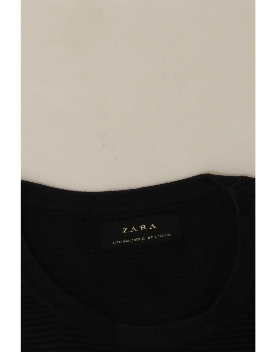 Zara Pull ras du cou pour homme, grand, bleu marine