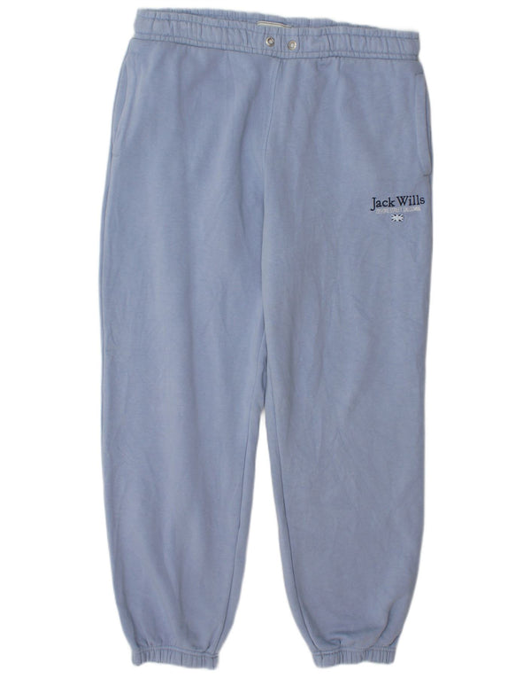 Jack Wills Pantalon de survêtement pour femme Joggers UK 16 Large Bleu Coton