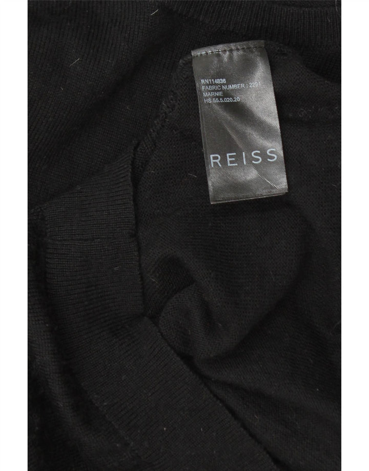 Reiss Pull col bateau pour femme UK 14 Laine noire moyenne