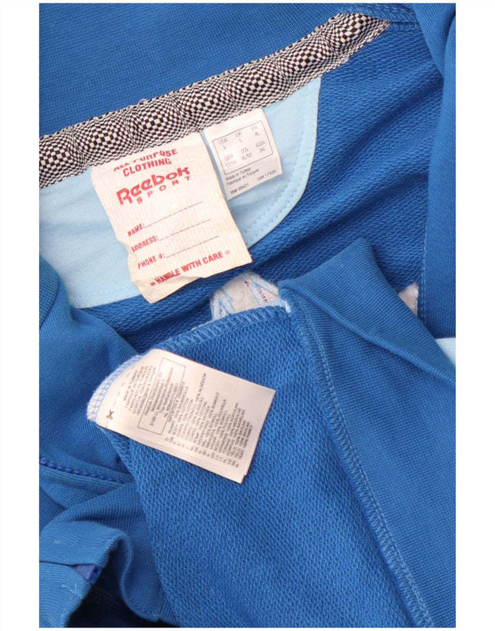 Reebok Veste de Survêtement Graphique Homme Bleu Large Coton Colorblock