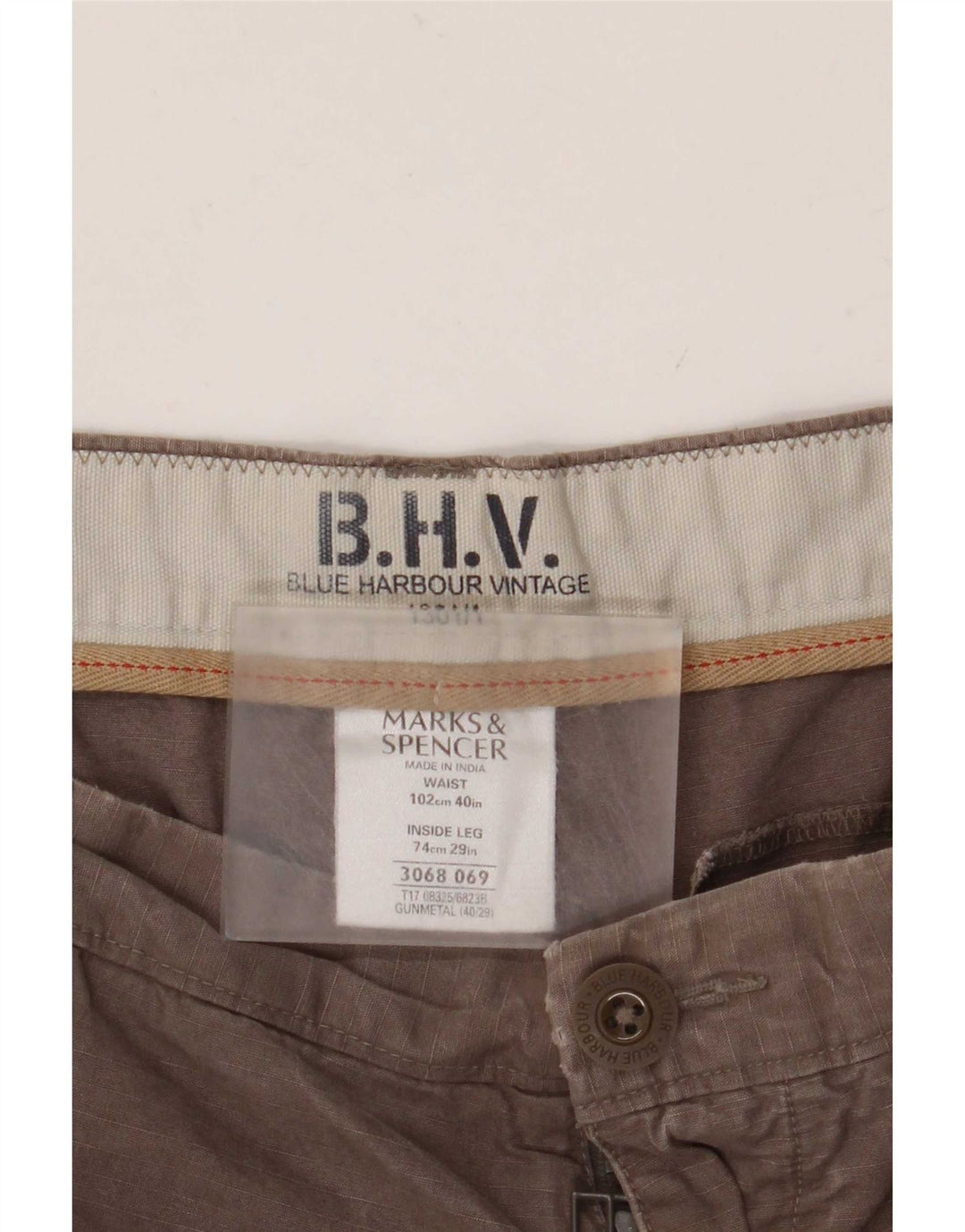 Marks & Spencer Pantalon Chino Droit Blue Harbor Homme W40 L27 Gris
