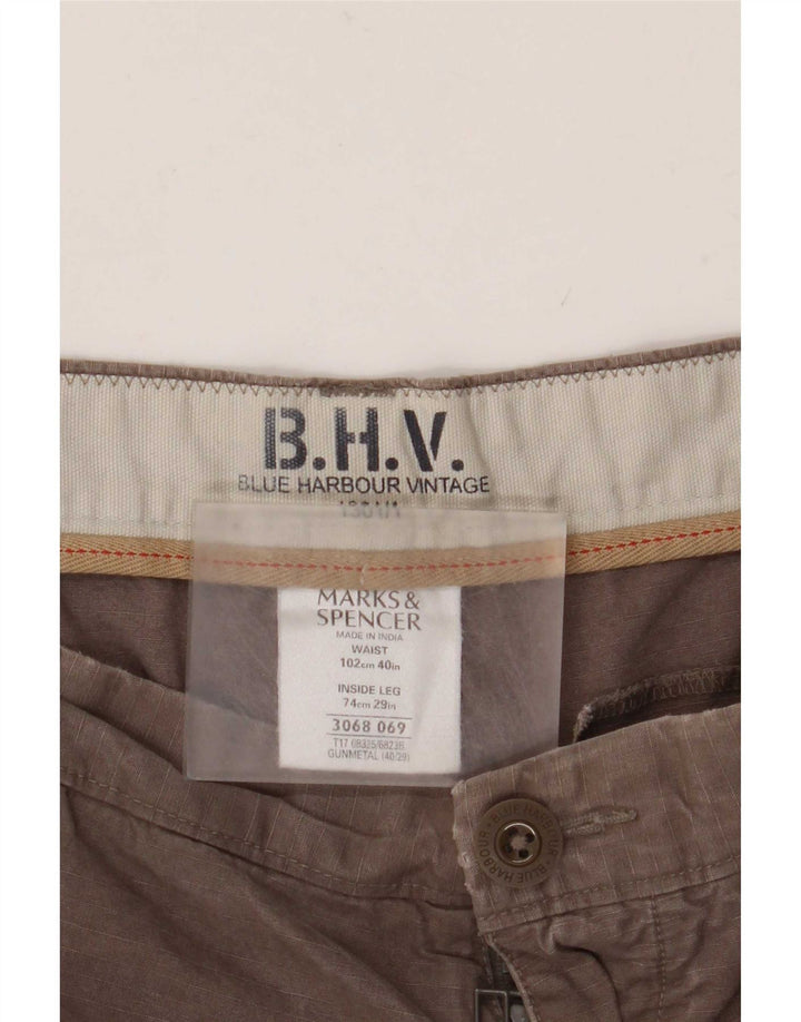Marks & Spencer Pantalon Chino Droit Blue Harbor Homme W40 L27 Gris