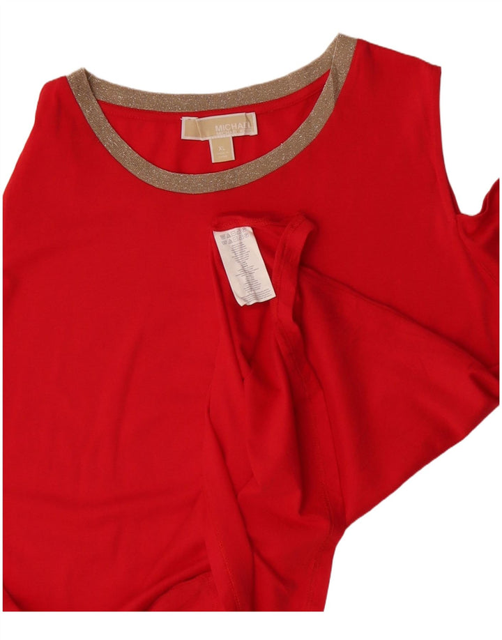 Michael Kors T-shirt à épaules dénudées pour femme UK 18 XL Coton rouge