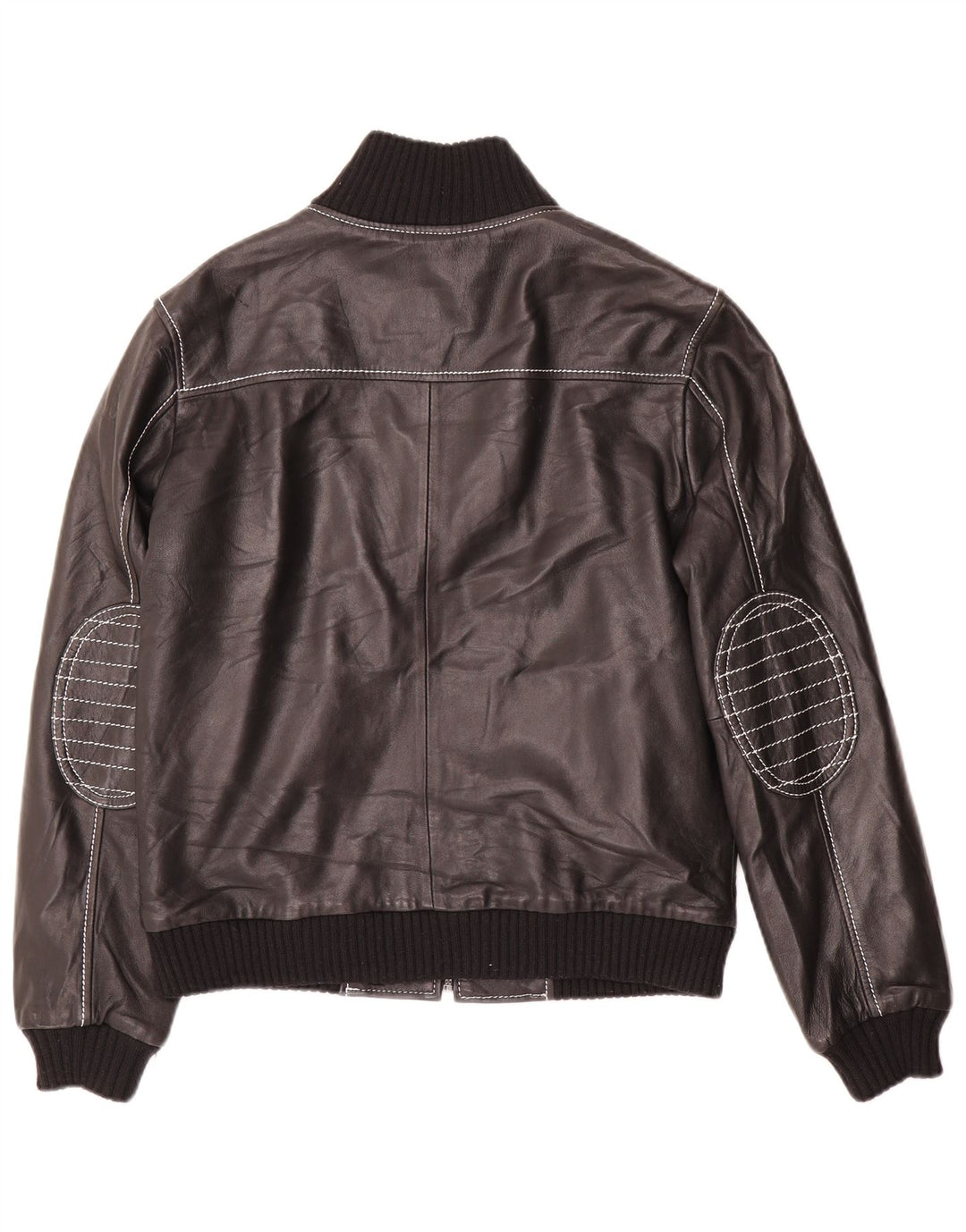 veste en cuir femme vintage UK 14 Grand Noir