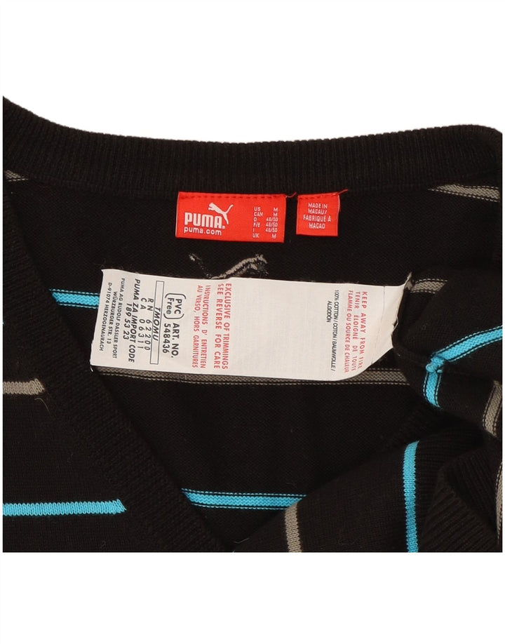 Puma Débardeur Vest Homme Noir Moyen Rayé Coton