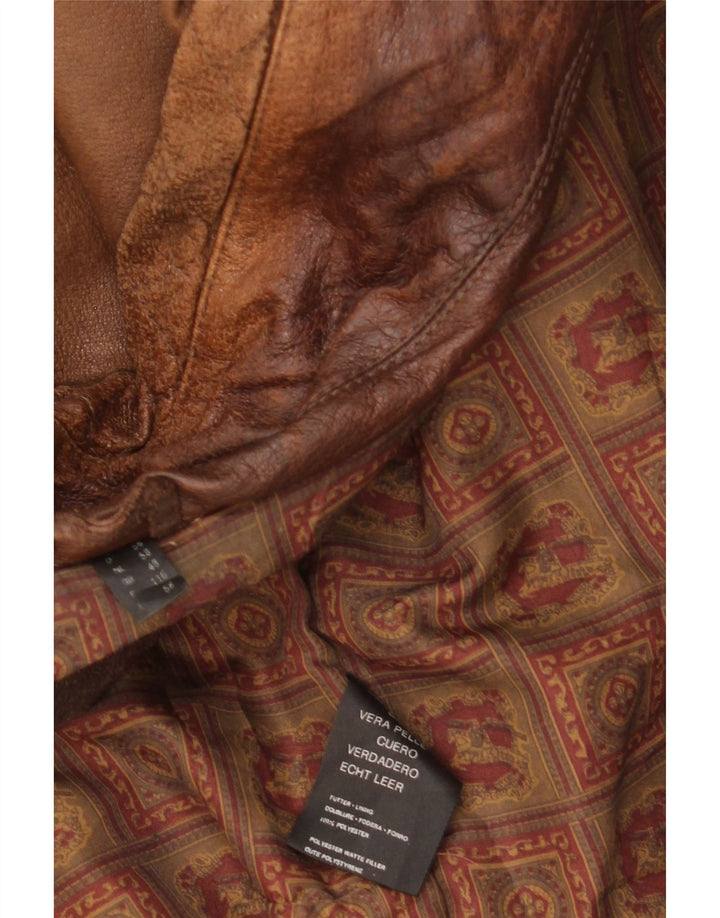 Veste en cuir homme vintage IT 58 4XL Cuir marron
