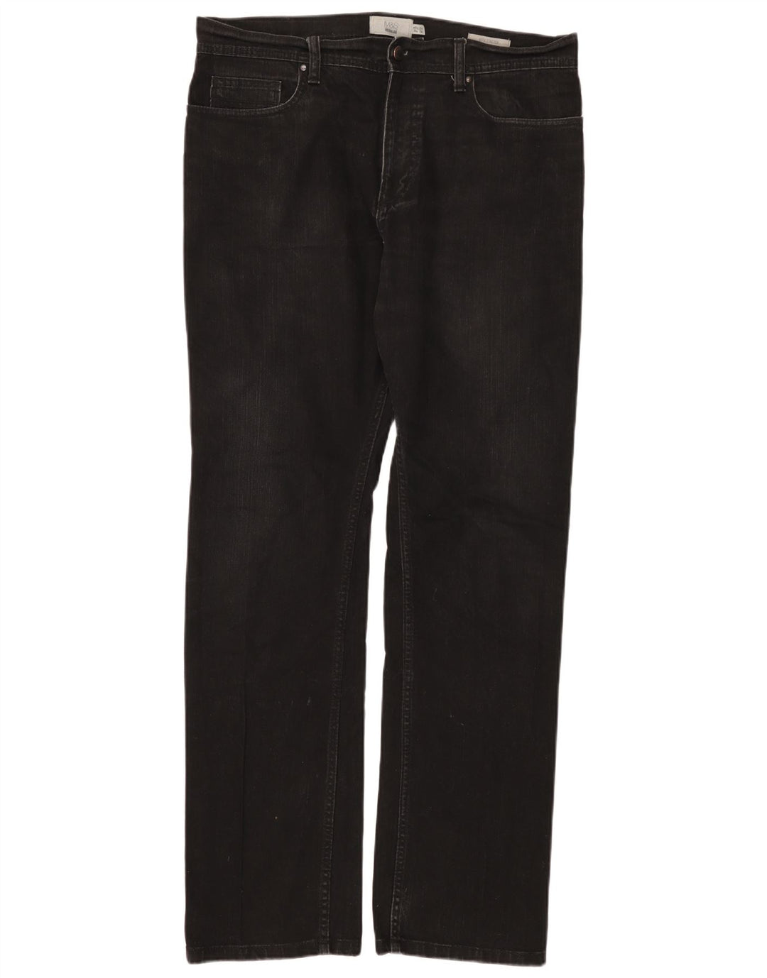 Marks & Spencer Jean droit régulier pour homme W34 L33 coton noir