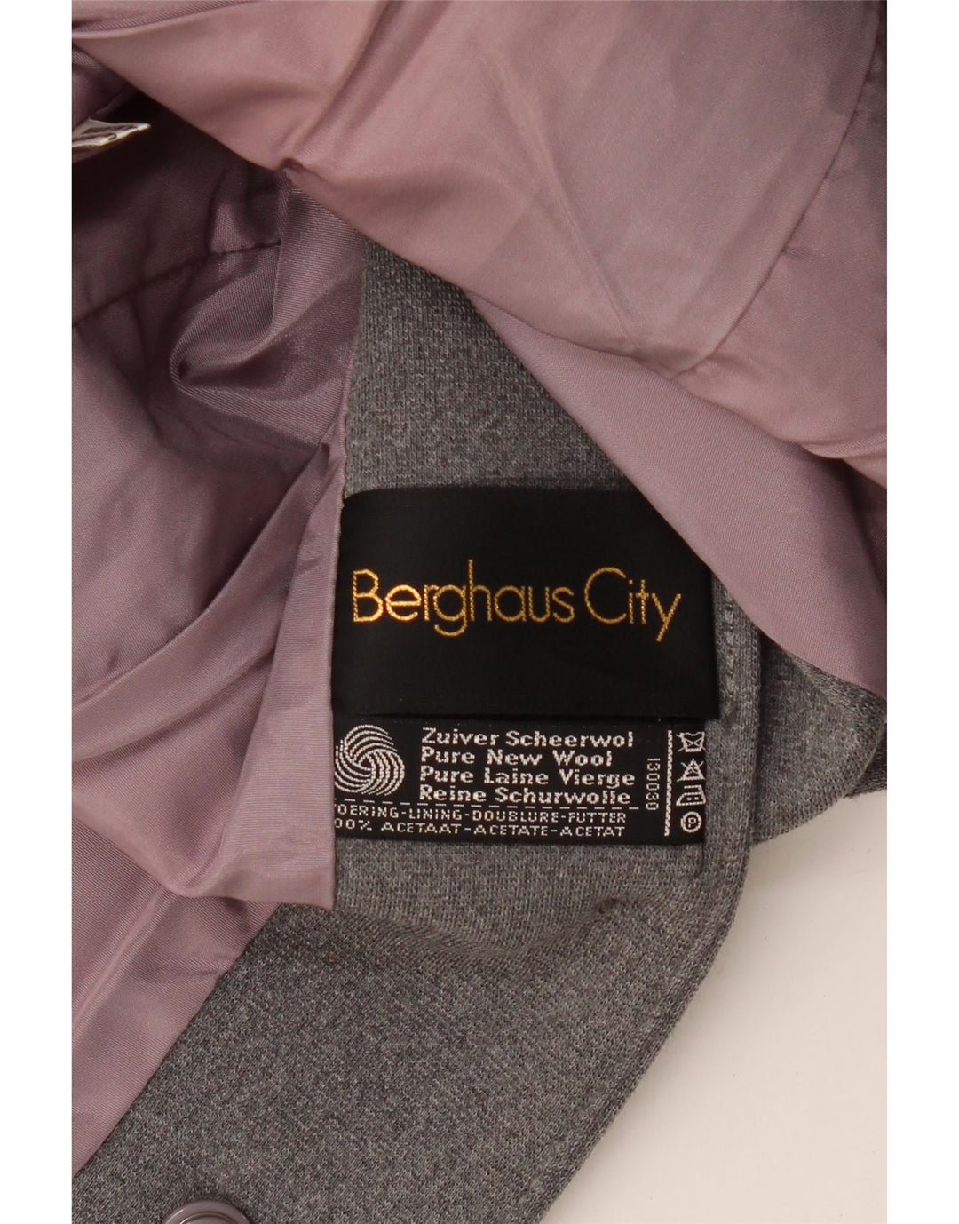 BERGHAUS Womens 2 Button Blazer Jacket UK 12 Medium Grey Virgin Wool Vintage Berghaus and Second-Hand Berghaus from Messina Hembry 