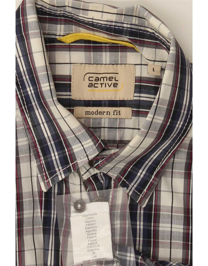 Camel Active Chemise Homme Grand Carreau Bleu Coton