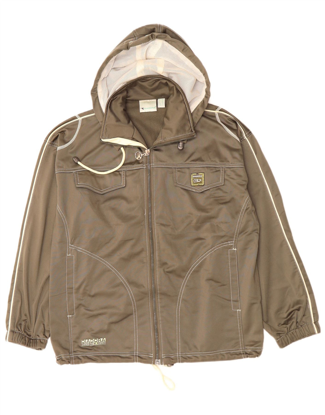 DIADORA Veste de survêtement à capuche surdimensionnée pour femme UK 10 Small Gris