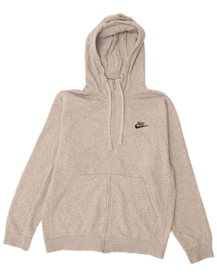 Nike Pull à capuche zippé pour homme Petit coton gris