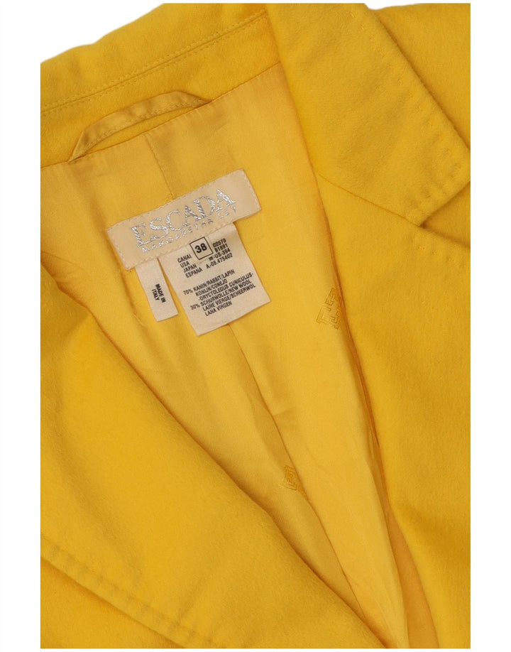 Escada Femmes Margaretha Ley 2 Bouton Blazer Veste EU 38 Jaune Moyen