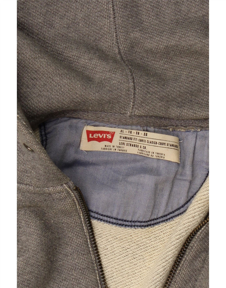 LEVI'S Sweat à Capuche Zippé Coupe Standard Homme XL Gris