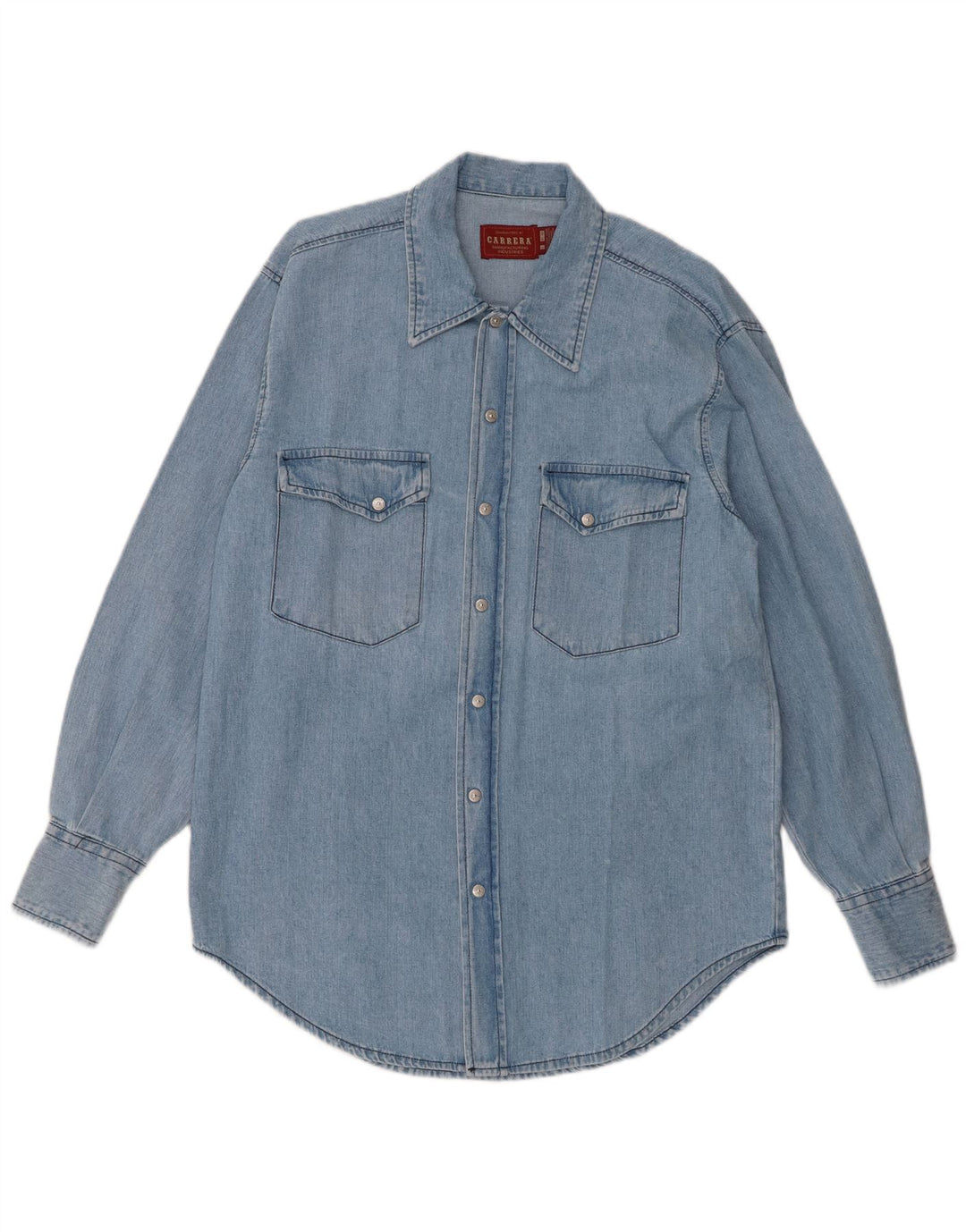Carrera Chemise en jean pour homme Taille 41/42 Grand Bleu Coton