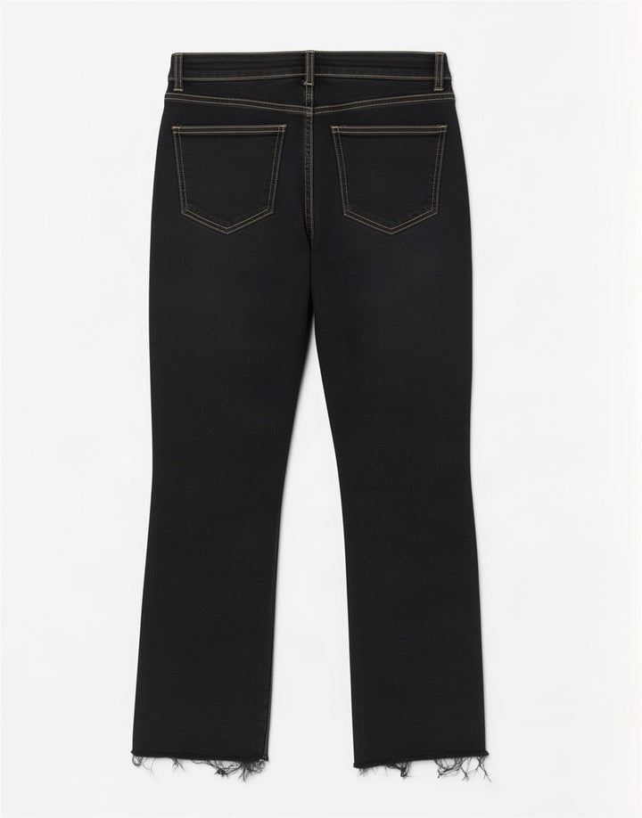 Zara Jean court bootcut pour femme EU 42 Large W32 L26 Noir