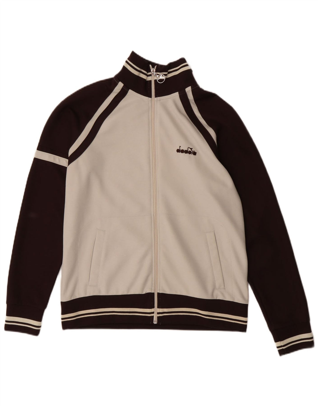 DIADORA Veste de Survêtement Femme IT 46 Large Blanc Colourblock