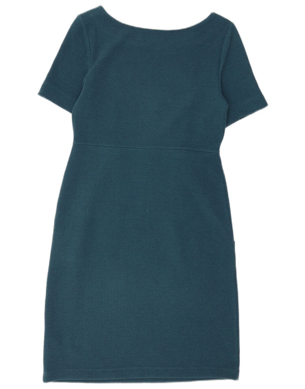 WHITE STUFF Robe fourreau pour femme UK 10 Petit Chevron Bleu Marine Polyester