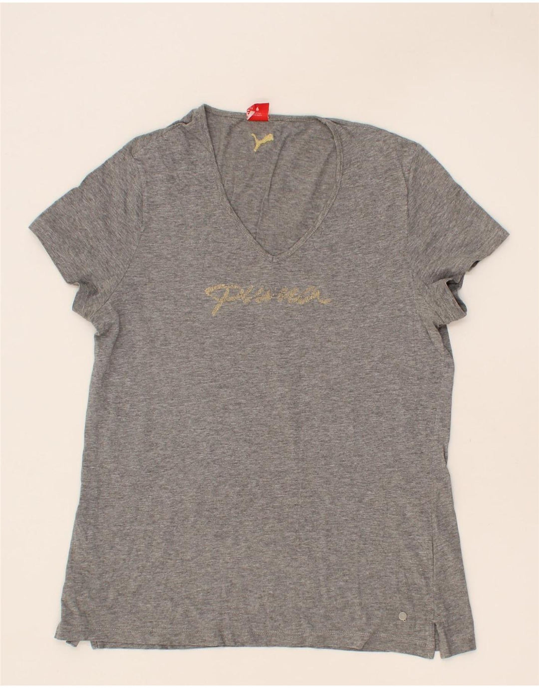 PUMA Womens Graphic T-Shirt Top UK 16 Large  Grey Vintage Puma and Second-Hand Puma from Messina Hembry 