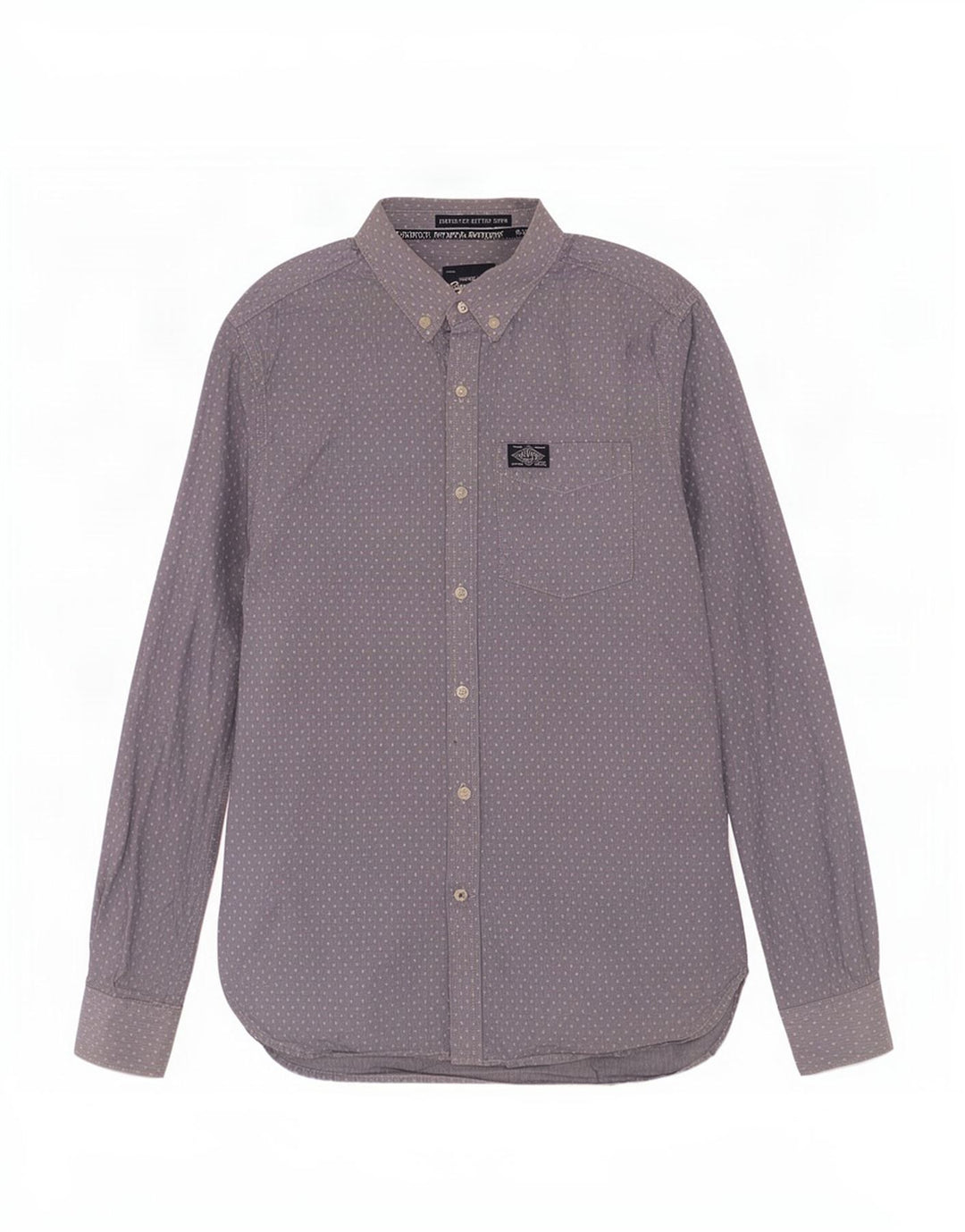 Superdry Chemise Homme Bleu Moyen Géométrique Coton