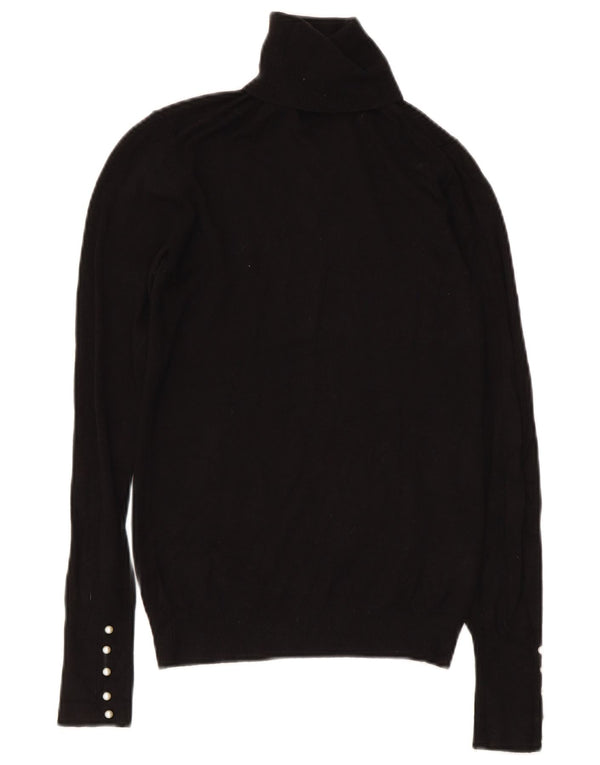 Zara Pull col roulé pour femme UK 8 Small Viscose Noir