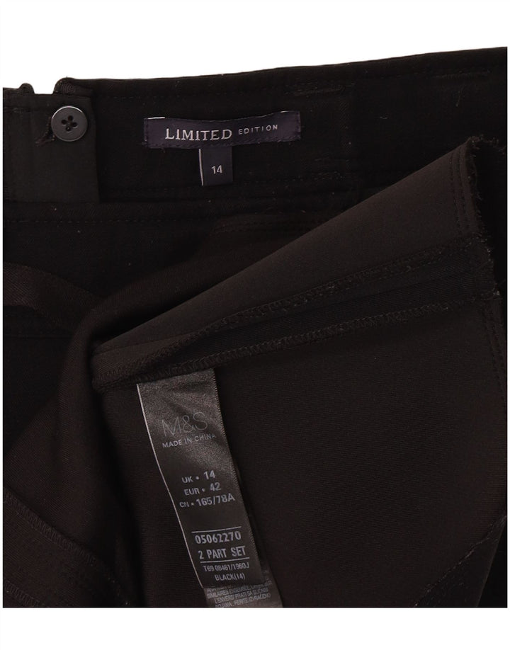 Marks & Spencer Mini-jupe femme UK 14 Large W30 Noir Polyester