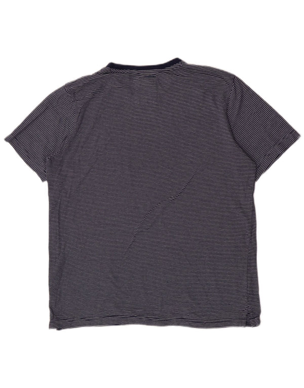 Crew Clothing T-Shirt Homme Top XL Bleu Rayé Coton