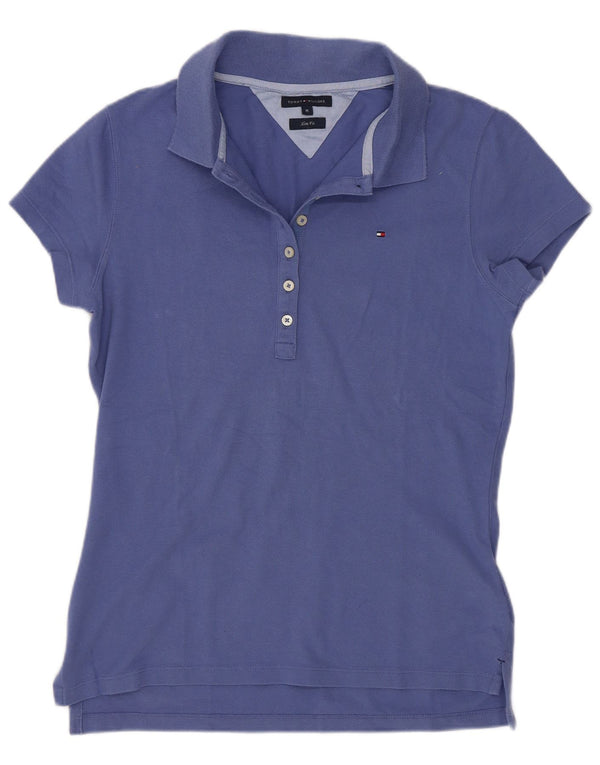 Tommy Hilfiger Polo Slim Fit pour femme UK 12 Bleu moyen Coton