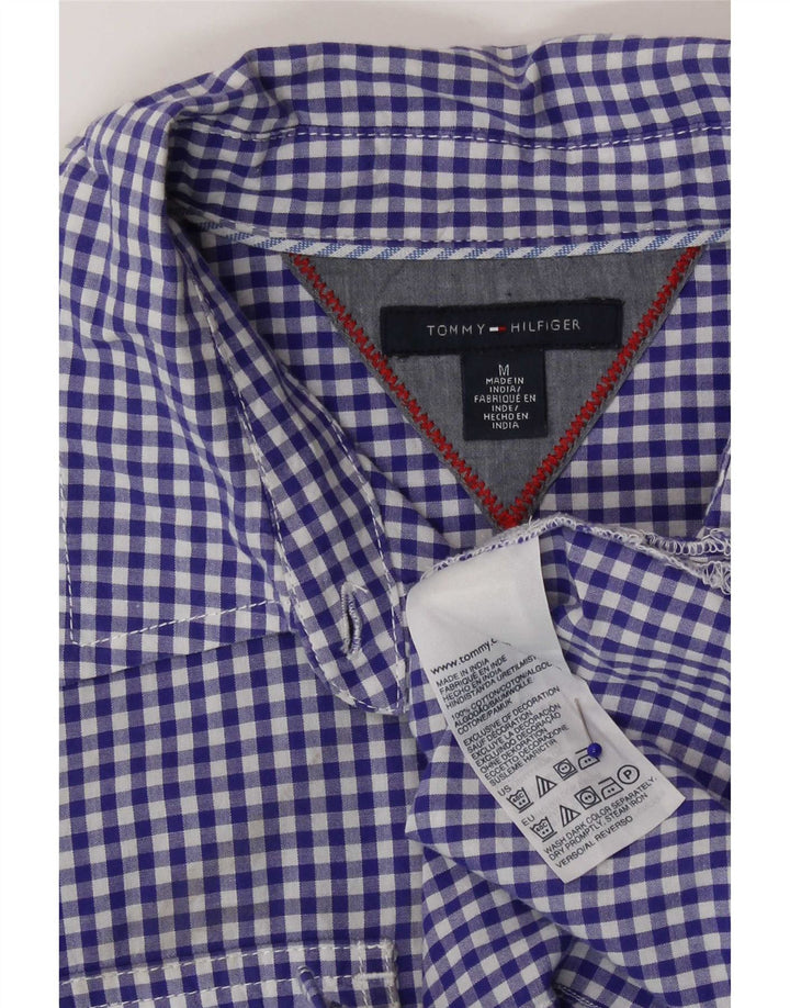 Tommy Hilfiger Chemise Femme UK 12 Bleu Moyen Vichy Coton