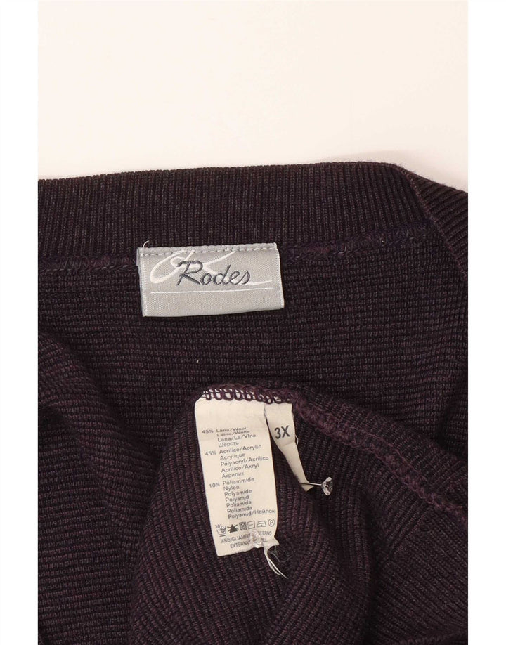 Rodes Pull Cardigan Homme 2XL Violet Argyle/Diamant Laine