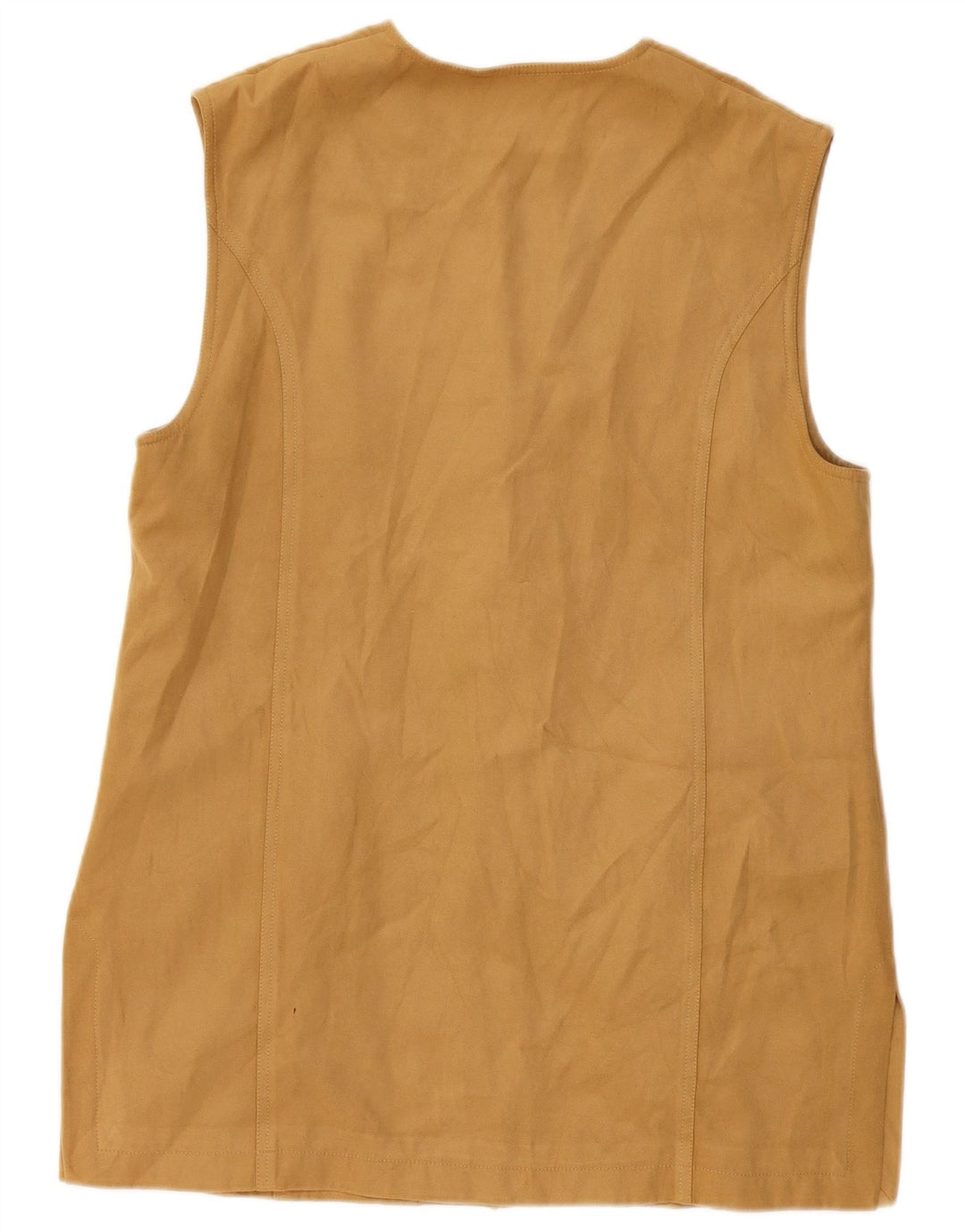 VINTAGE Gilet en daim femme UK 18 XL Beige