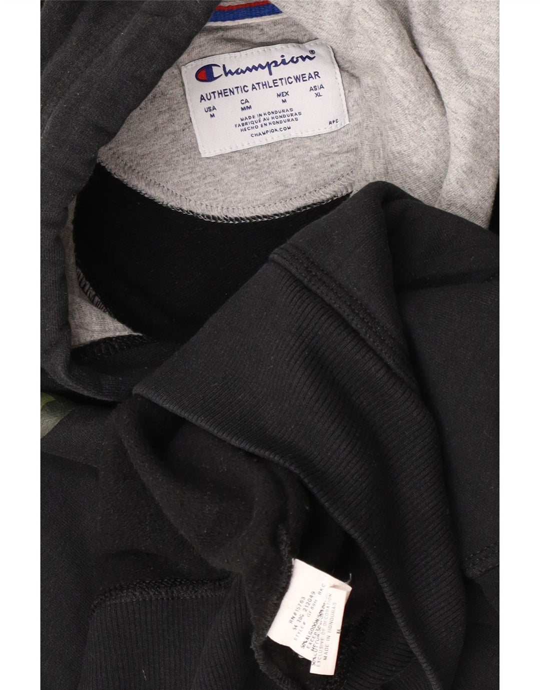 Champion Pull à Capuche Graphique Homme Noir Moyen Coton