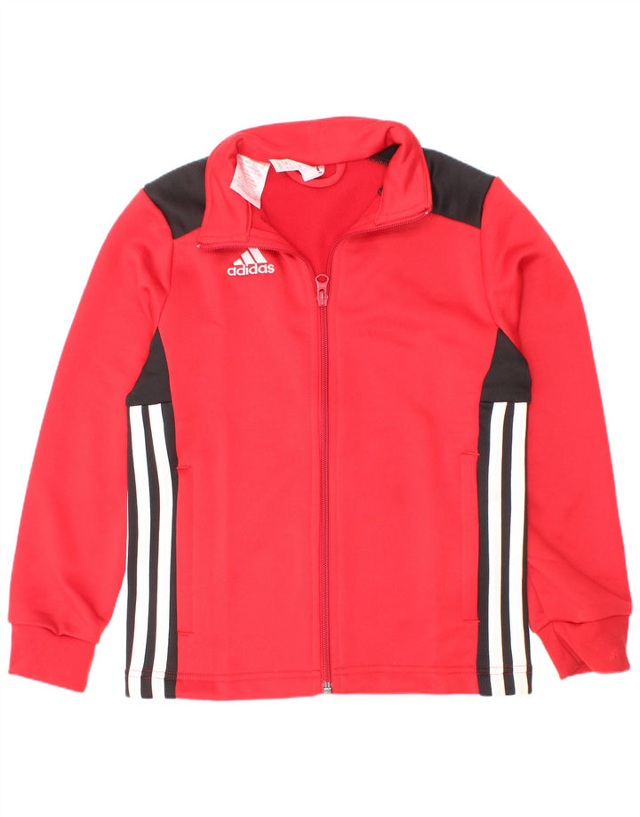 Adidas Veste de Survêtement Garçon 7-8 Ans Rouge Colorblock Polyester