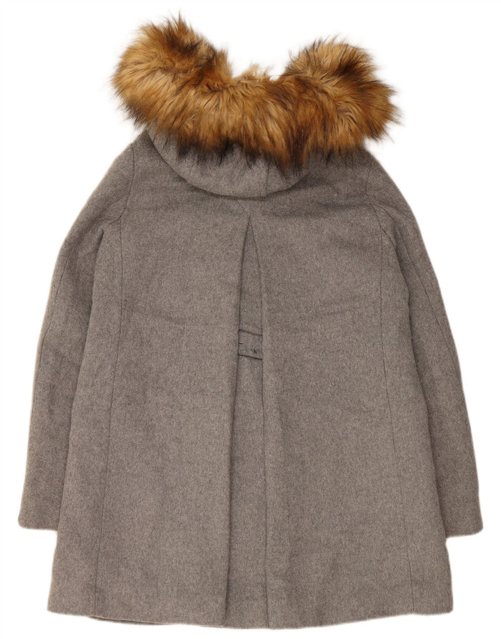 Zara Manteau à capuche double boutonnage pour femme UK 6 XS Gris