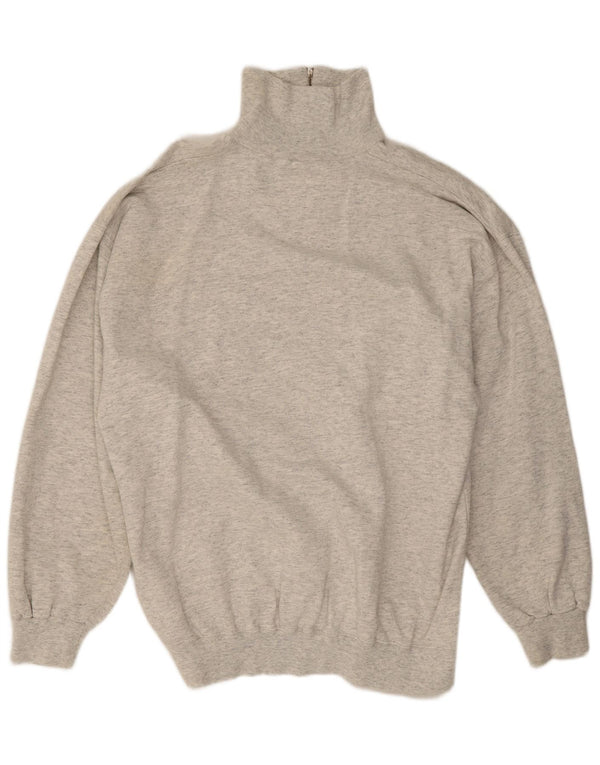 Champion Sweat-shirt à col zippé pour homme XL en coton moucheté gris