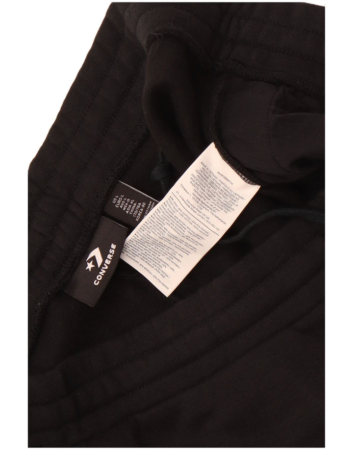Converse Pantalon de survêtement pour homme en coton noir Taille L