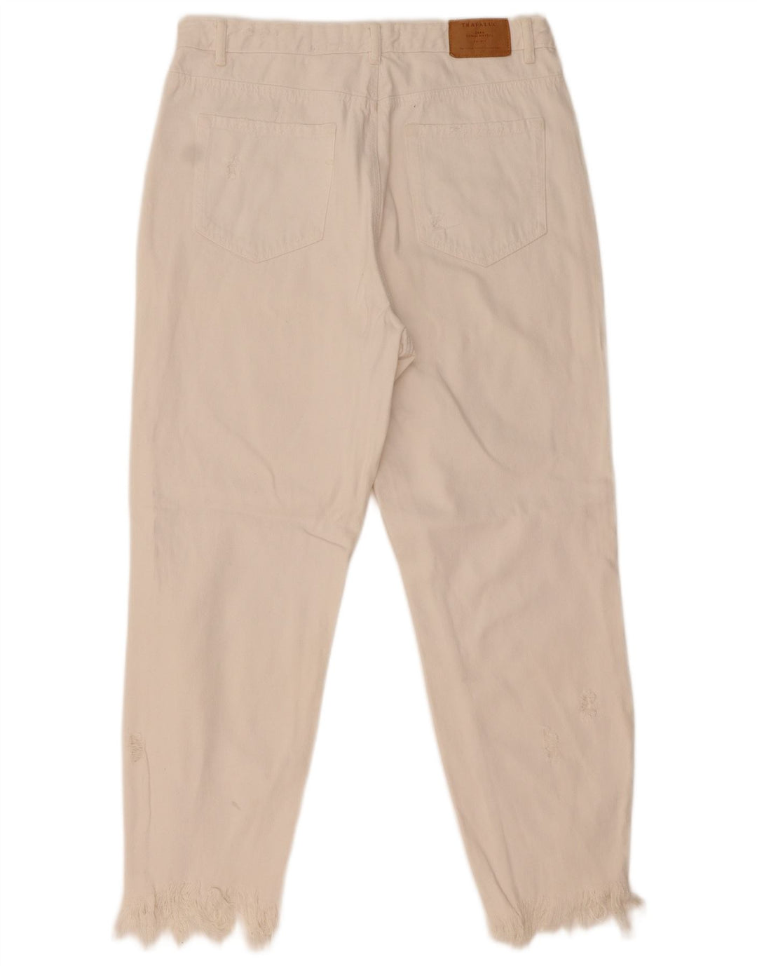 Zara Jean fuselé en détresse pour femme EU 42 Large W32 L26 Blanc