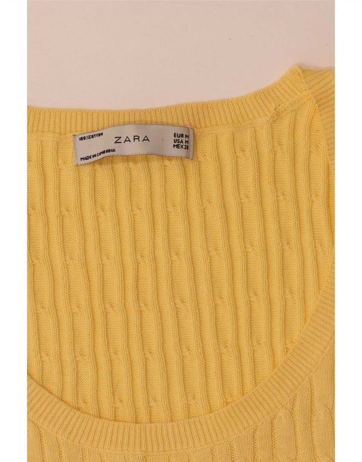 Zara Débardeur Femme UK 12 Jaune Moyen