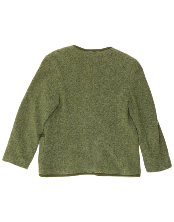 vintage Femme 3 Bouton Blazer Veste UK 12 Vert Moyen