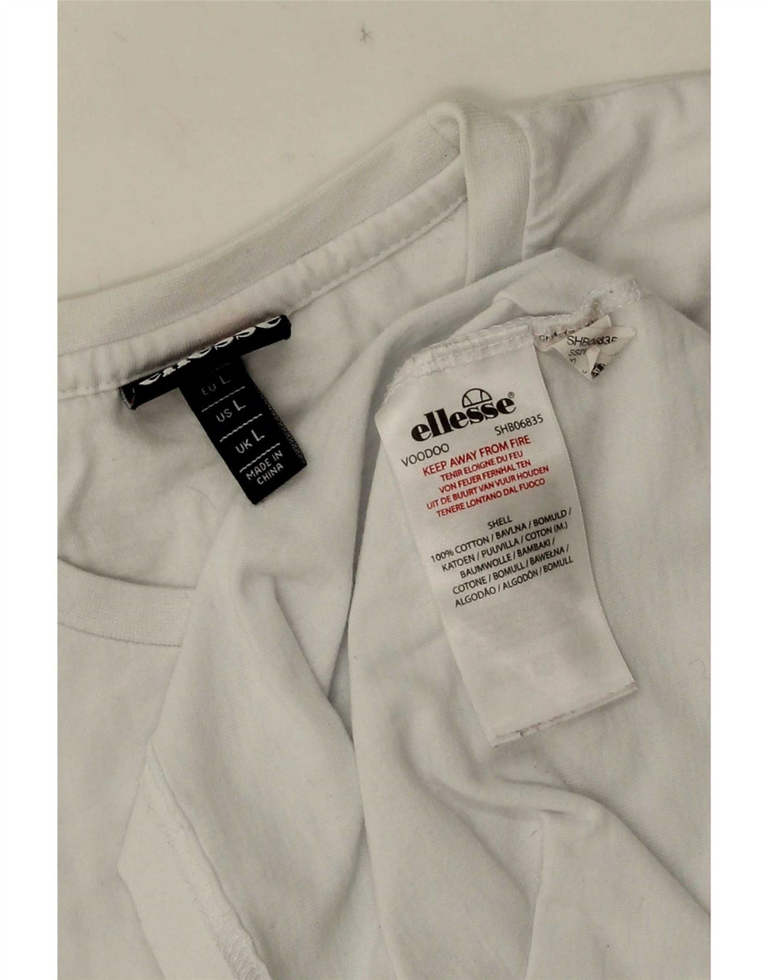 Ellesse T-Shirt Homme Haut Large Blanc Coton