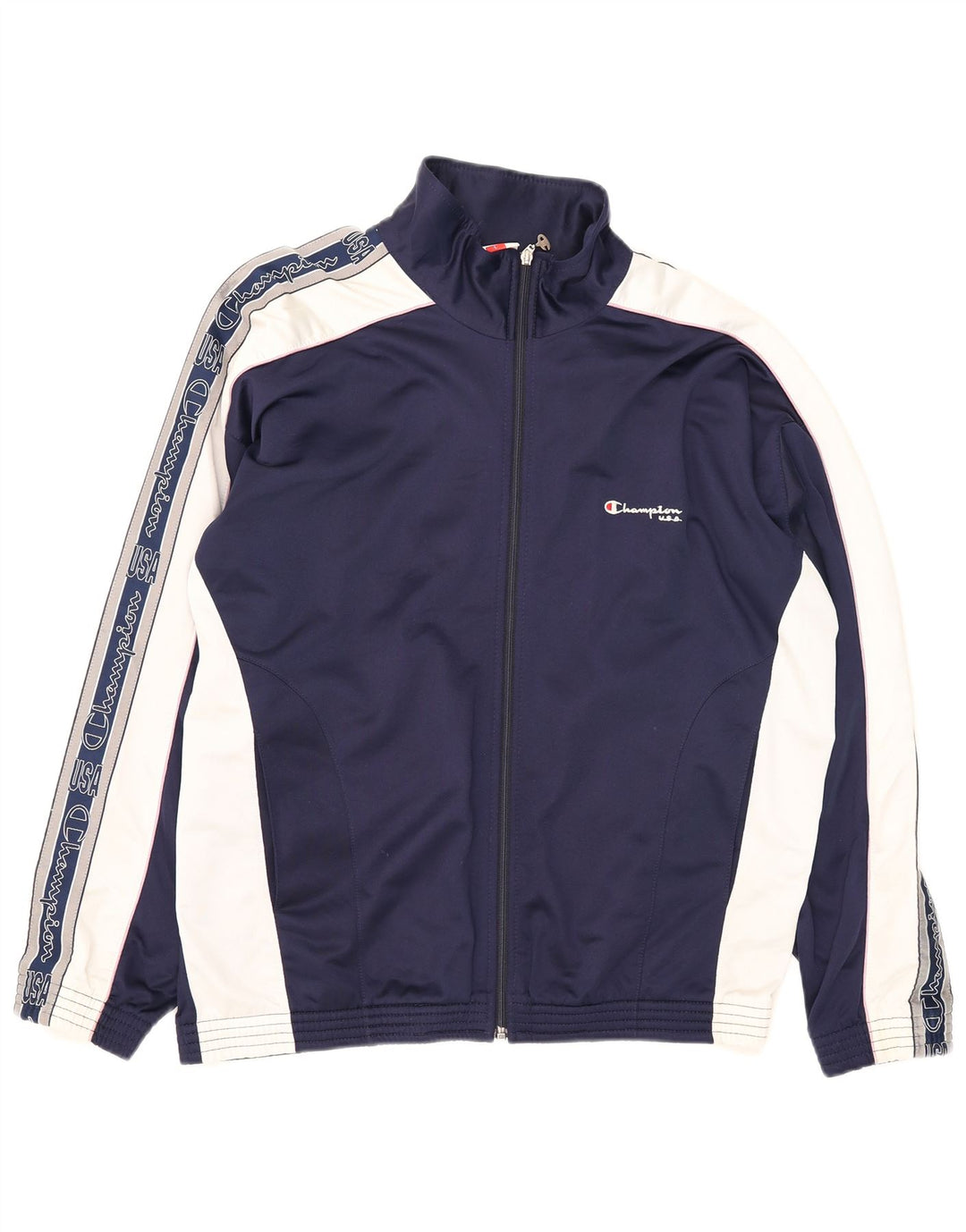 Champion Veste de survêtement graphique pour hommes, grand, bleu marine, colour block