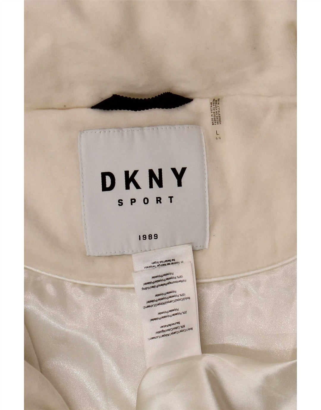 Dkny Veste matelassée graphique pour femme UK 16 Grand coton blanc