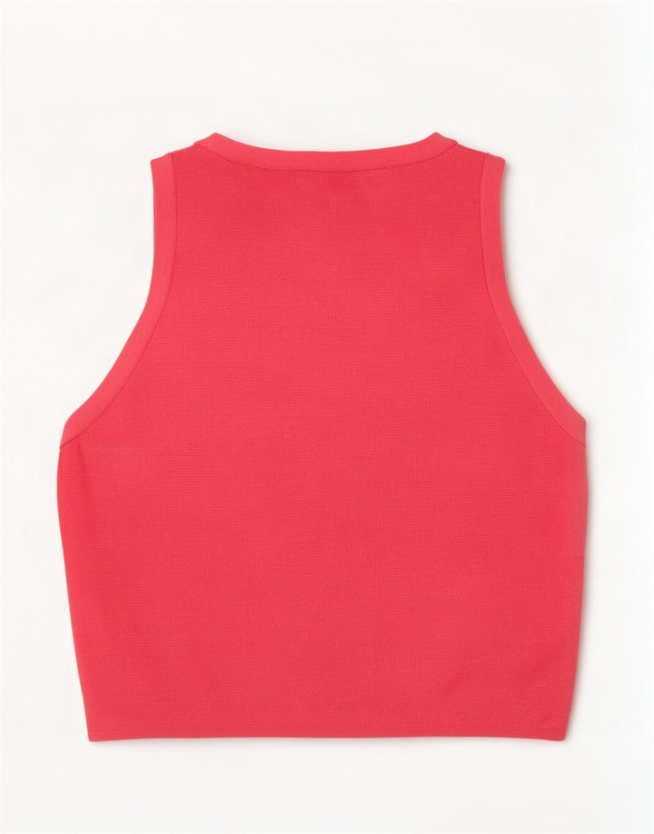 Zara Womens Crop Vest Top UK 8 Petite Viscose Rose