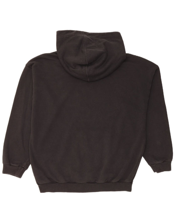 Adidas Pull à capuche surdimensionné graphique pour femme UK 14 en coton noir moyen