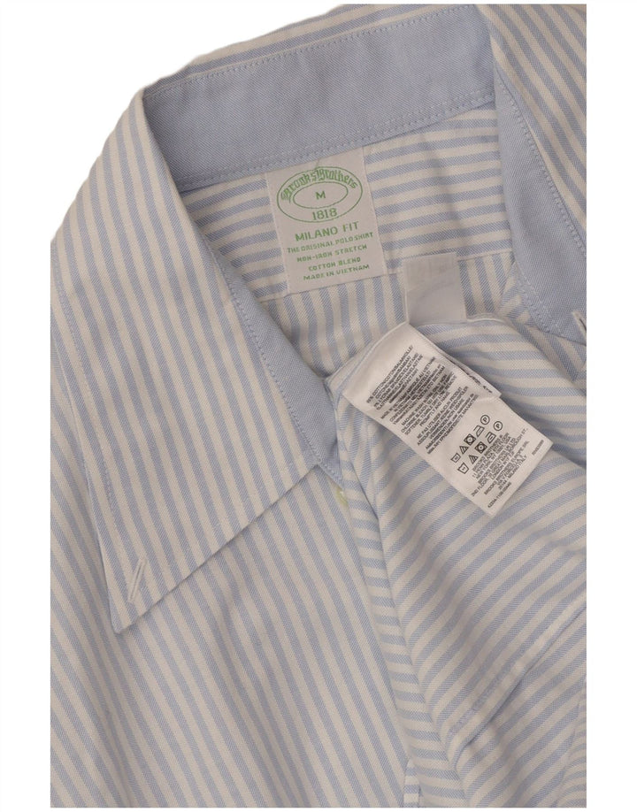 Brooks Brothers Chemise Milano Homme Bleu Moyen Rayé Coton