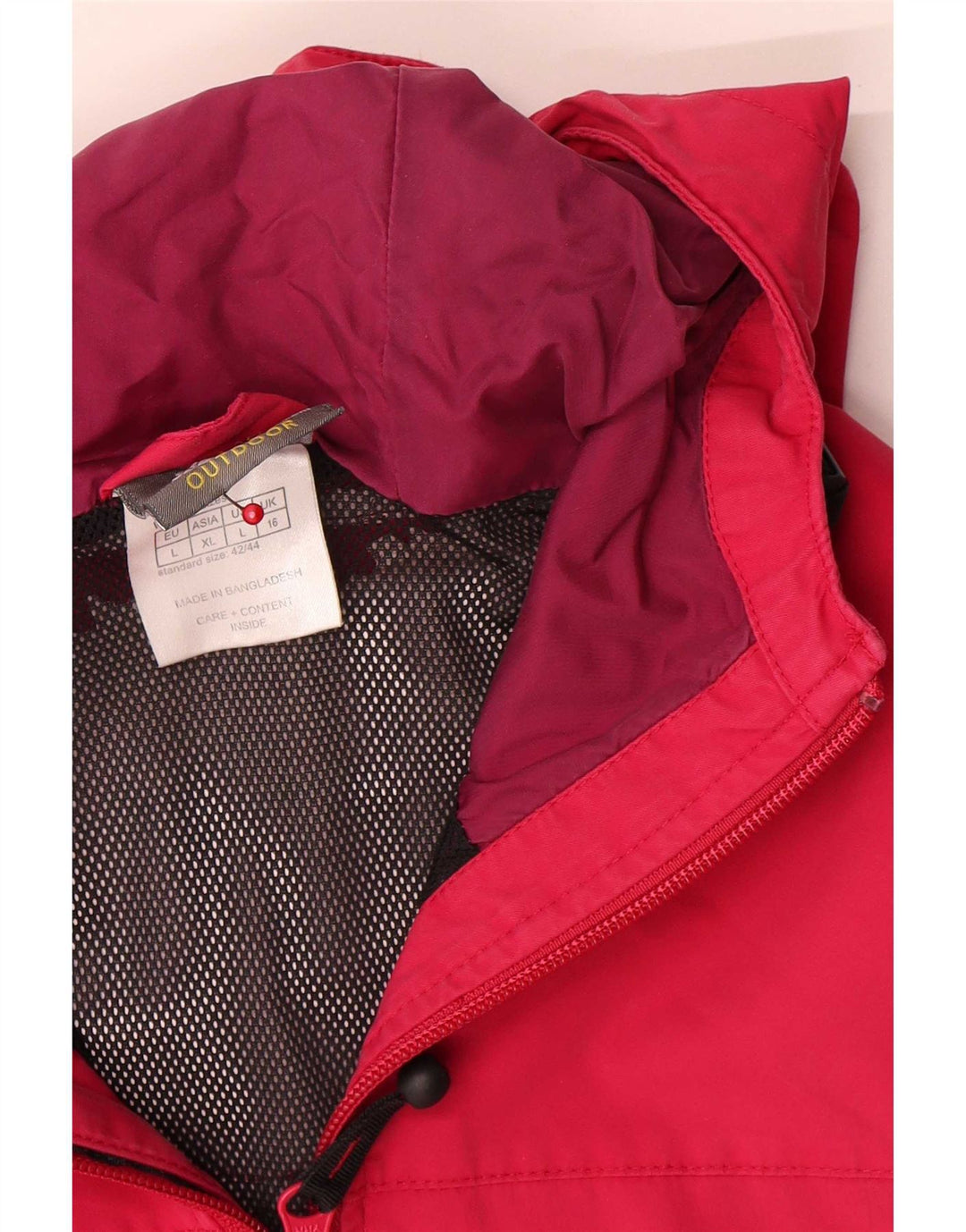 Jack Wolfskin Veste de pluie à capuche pour femme UK 16 Large Rouge Polyamide