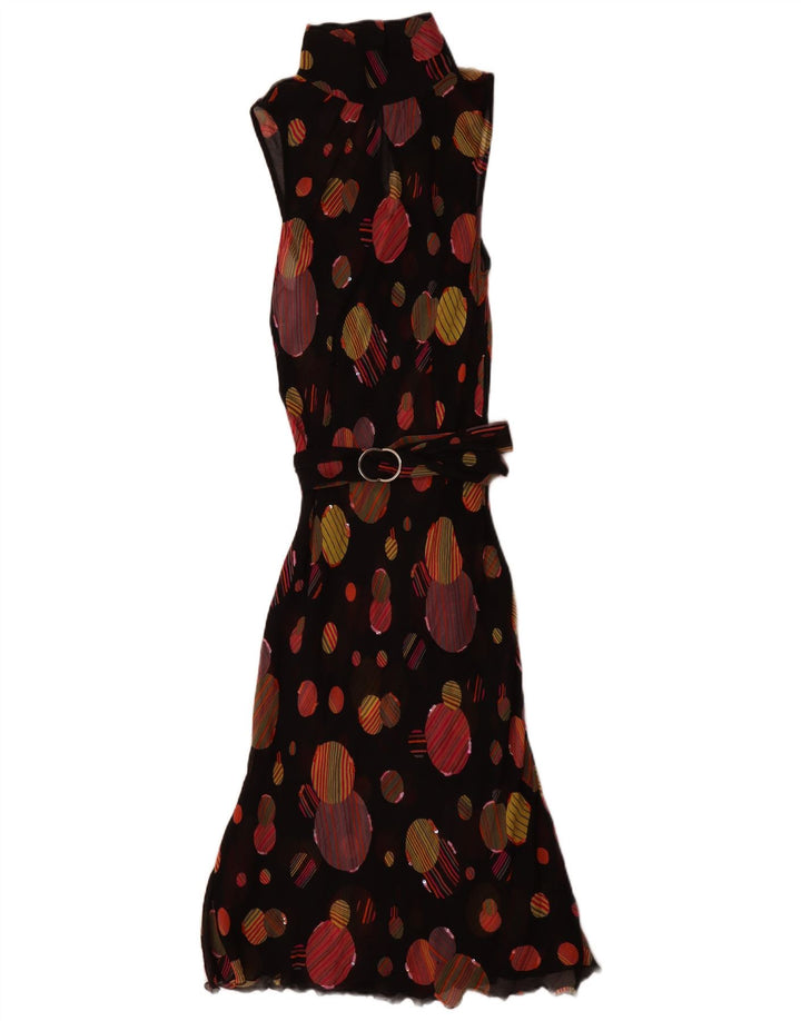 Lazzari Femme Robe Longue Sans Manches IT 44 Moyen Noir À Pois