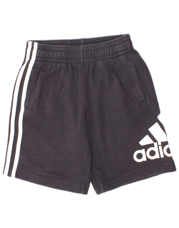 Adidas Boys Graphic Sport Shorts 7-8 Years Black Cotton